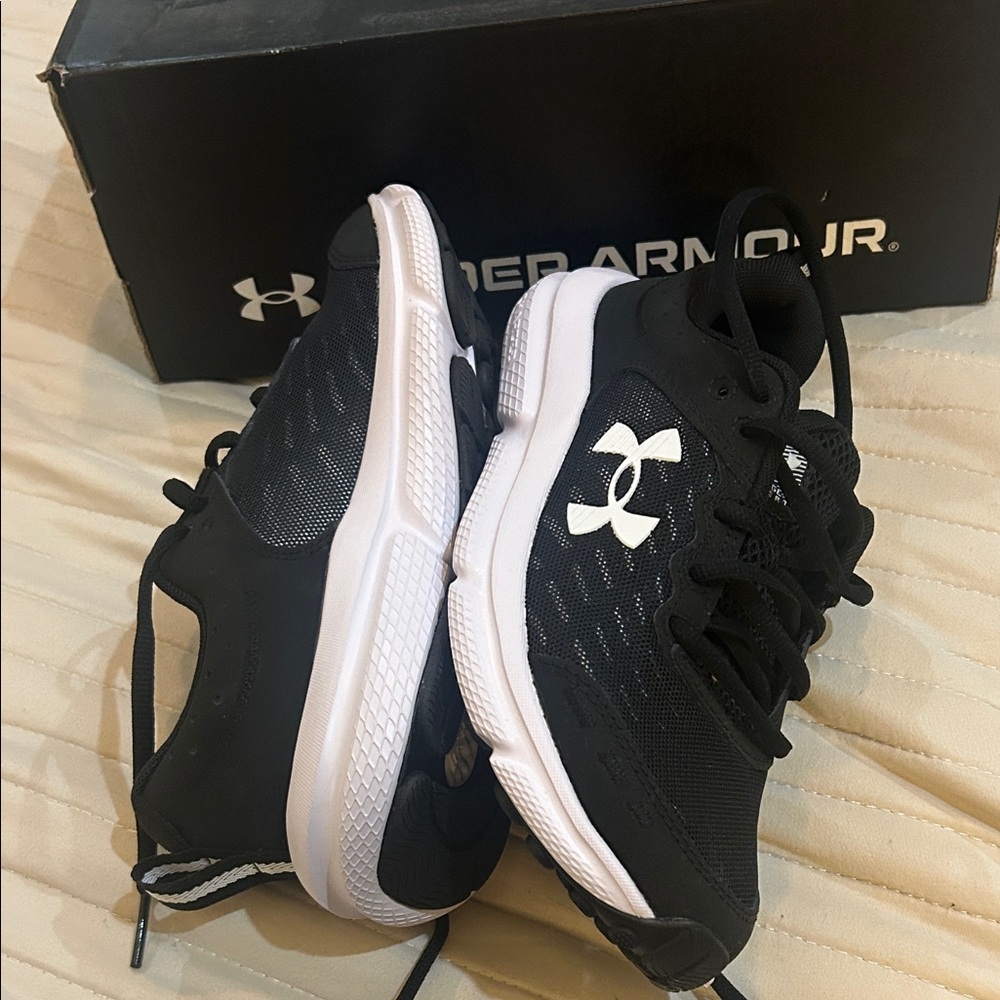 Under Armour Kids Black and White Athletic Sneakers